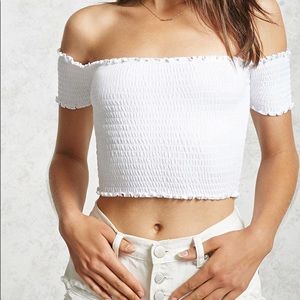 Hollister Smock Off The Shoulder Top